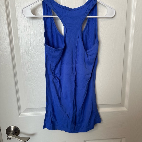 Women's Blue Racerback Tank Top - Picture 2 of 5